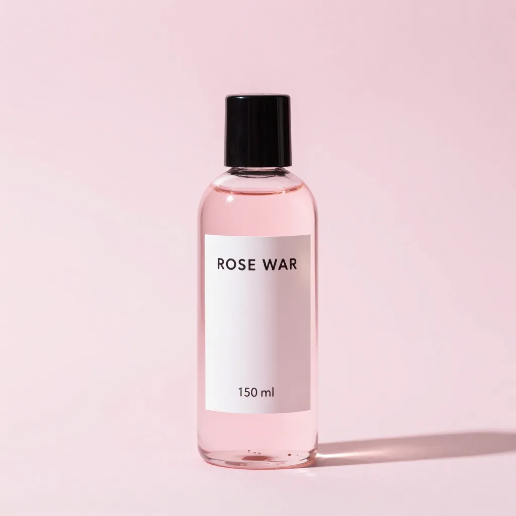 A 250ml bottle of pure rosewater on a light background
