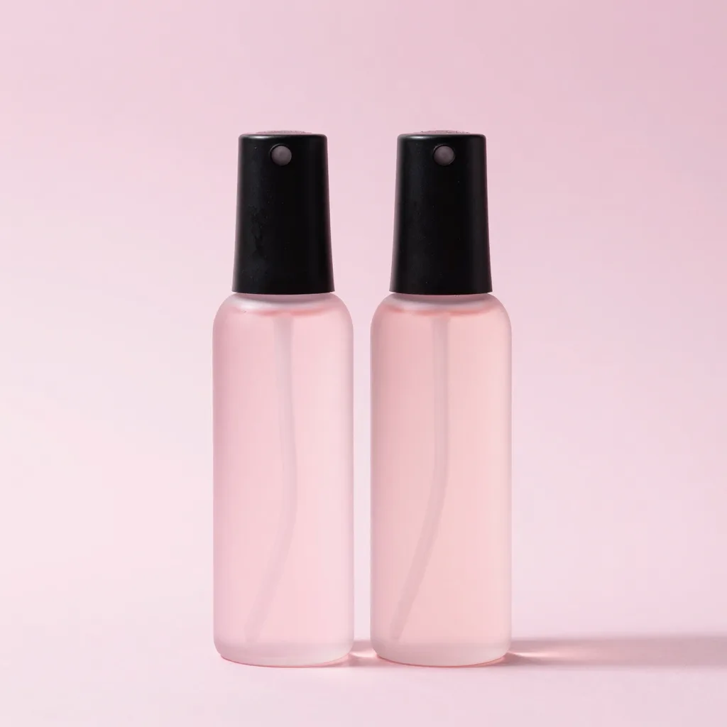Two rose water mists together on a light background